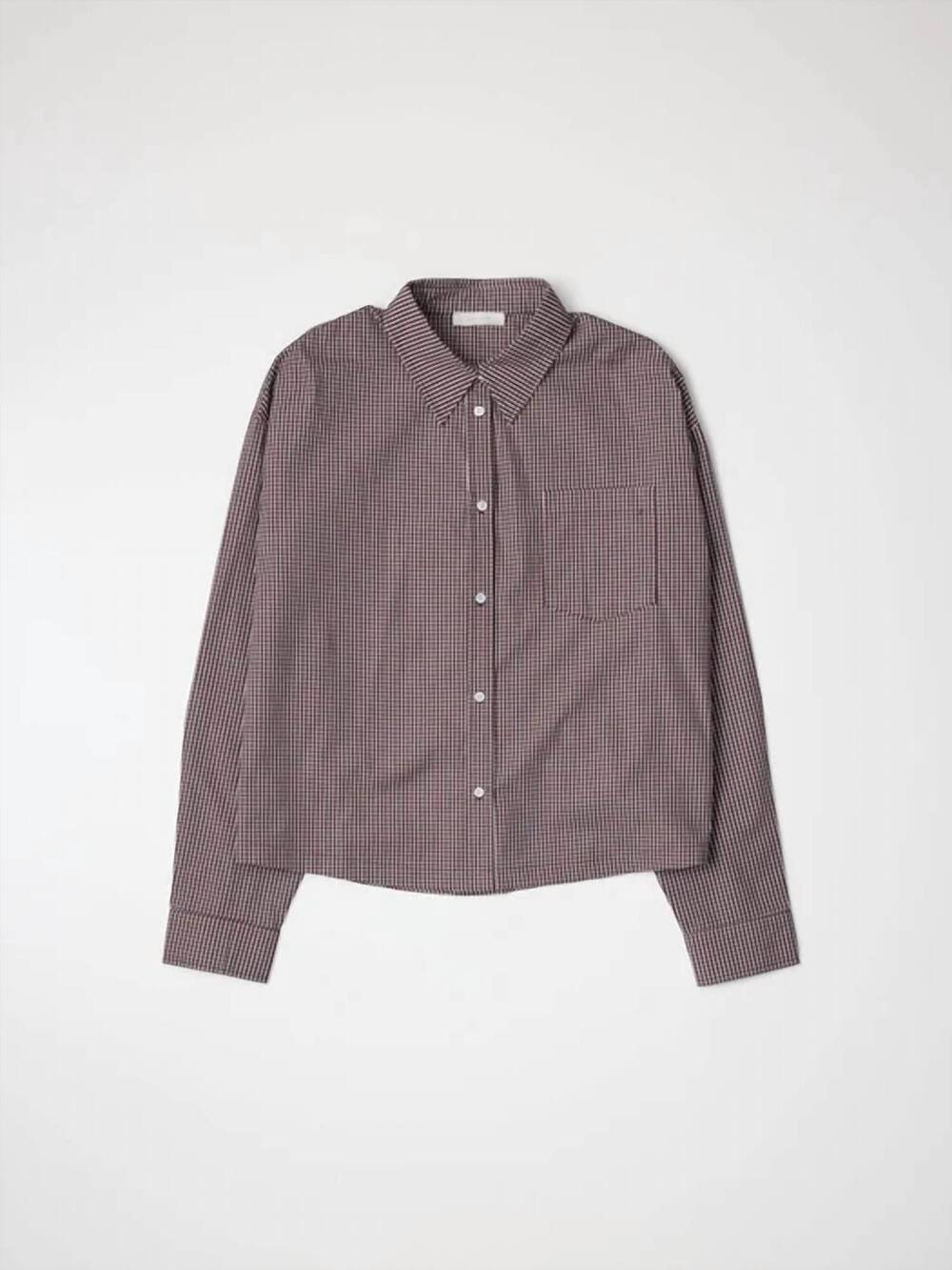 NEW ALL : ROW women's gingham button-down shirt in brown